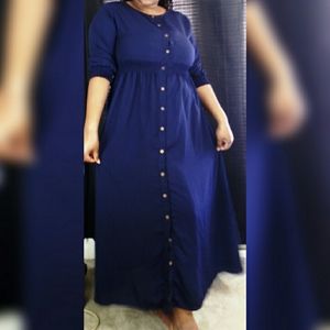 Navy blue button dress
